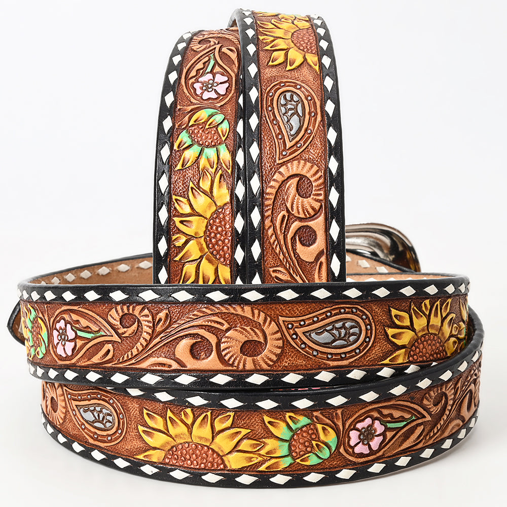 American Darling ADBLF121-L Beautifully Hand Tooled Genuine American Leather Belt Men and Women