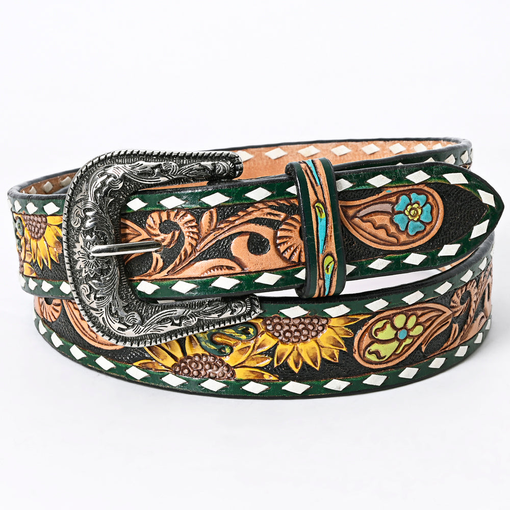 American Darling ADBLF121-L Beautifully Hand Tooled Genuine American Leather Belt Men and Women