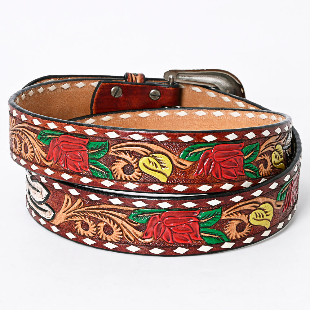 American Darling ADBLF121-L Beautifully Hand Tooled Genuine American Leather Belt Men and Women