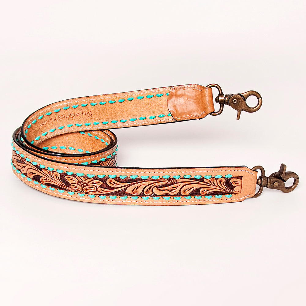 American Darling ADSTF102A Hand Tooled Genuine Leather Crossbody Handle Strap For Bags