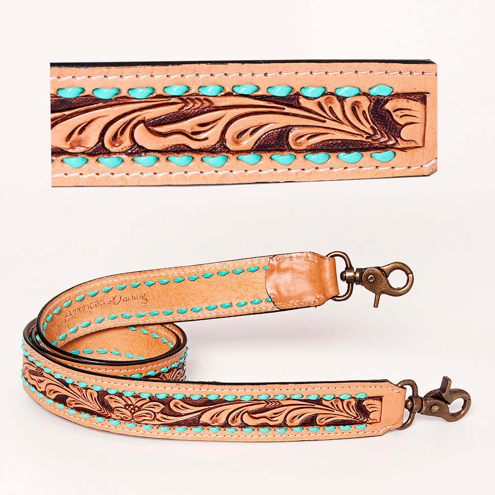 American Darling ADSTF102A Hand Tooled Genuine Leather Crossbody Handle Strap For Bags
