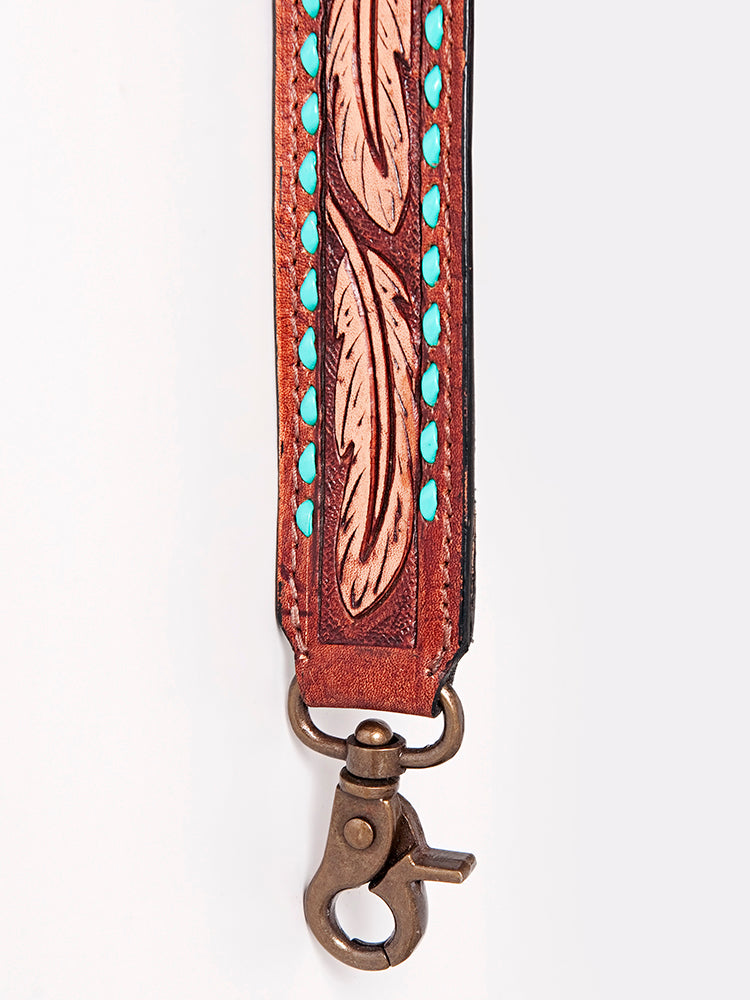 American Darling Hand Tooled Genuine Leather Crossbody Handle Strap for Bags Phone Wallet Purse Clutch