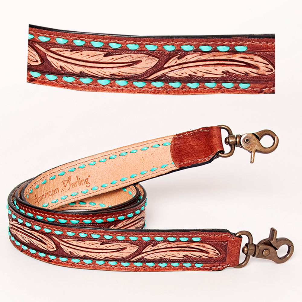 American Darling ADSTF108A Hand Tooled Genuine Leather Crossbody Handle Strap For Bags