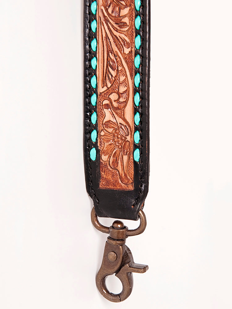 American Darling Hand Tooled Genuine Leather Crossbody Handle Strap for Bags Phone Keychain Wallet Purse Clutch Cellphone