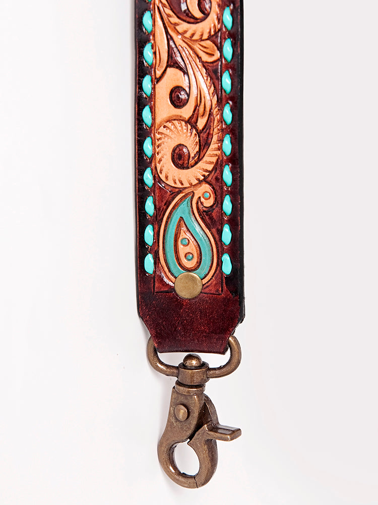 American Darling Hand Tooled Genuine Leather Crossbody Handle Strap for Bags Phone Wallet Purse Clutch