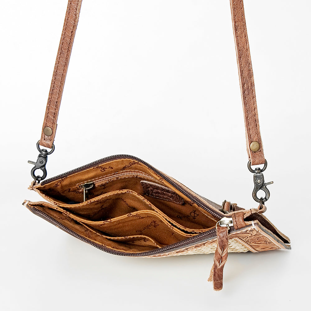 American Darling Clutch Hand Tooled Genuine Leather Western Women Bag Handbag Purse Tan | Purses for Cute