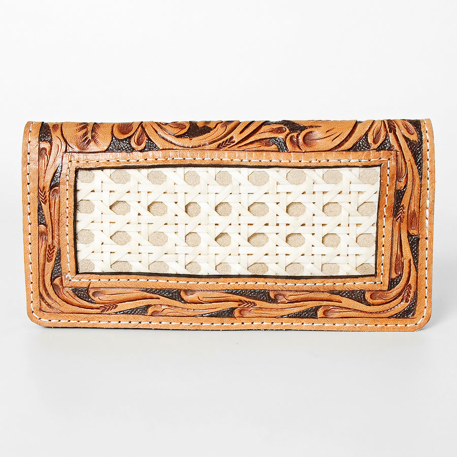 American Darling Western Clutch Bag Hand Tooled Floral Carved Genuine Vegetable Tanned Leather Purse with YKK Zipper