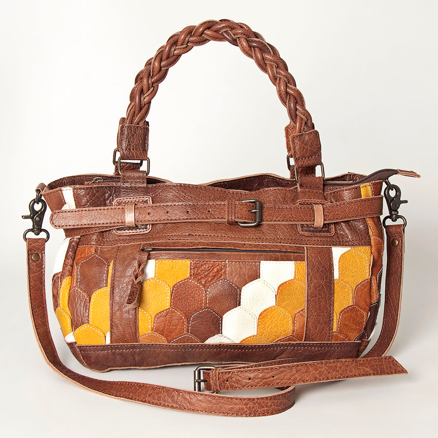American Darling Tote Bag Genuine Leather Western Shoulder Purse with Braided Handle and YKK Zipper