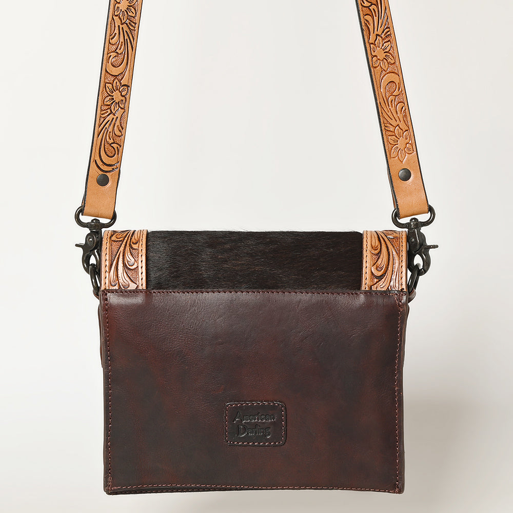 American Darling Messenger Hand Tooled Hair On Genuine Leather women bag western handbag purse