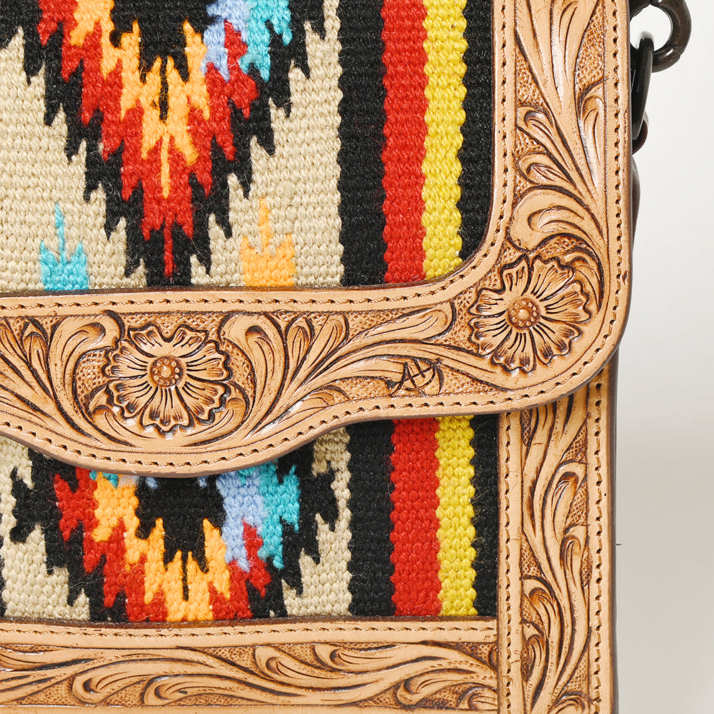 American Darling Messenger Hand Tooled Saddle Blanket Genuine Leather women bag western handbag purse