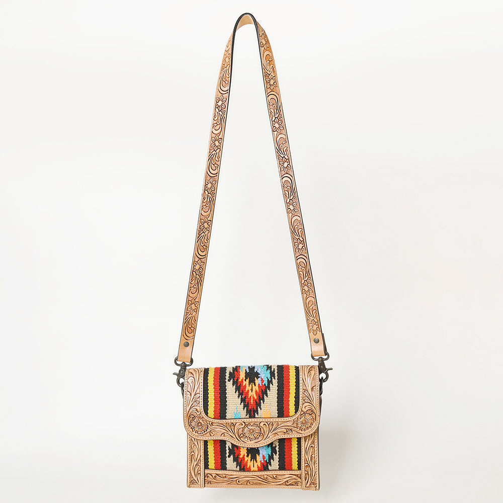 American Darling Messenger Hand Tooled Saddle Blanket Genuine Leather women bag western handbag purse