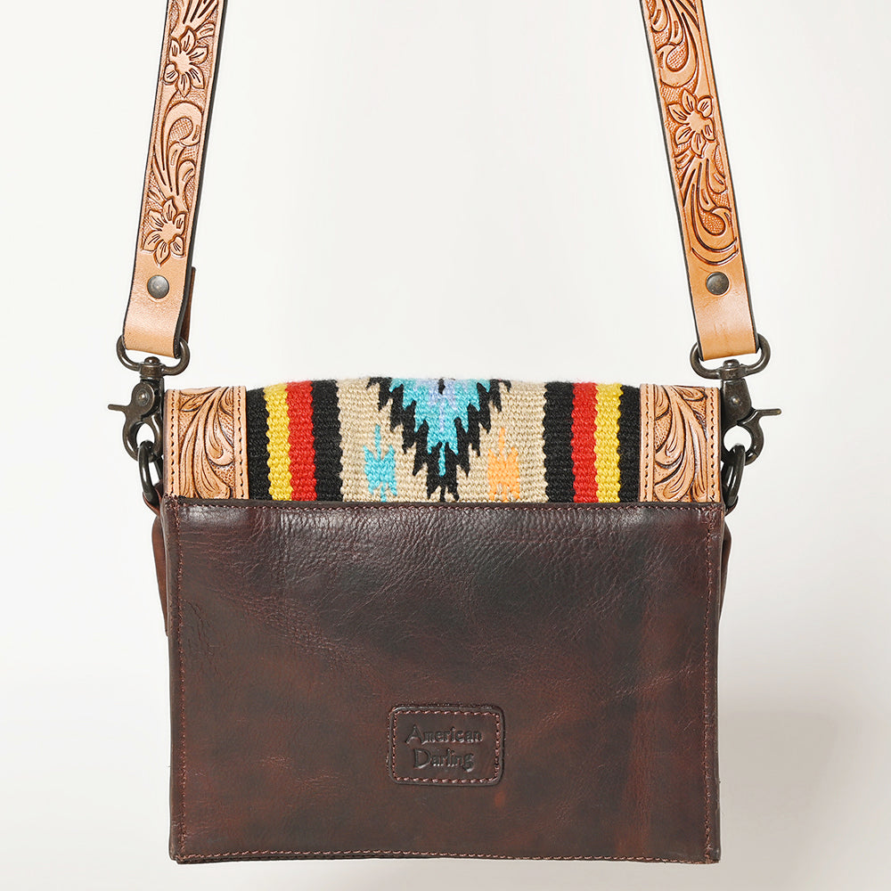 American Darling Messenger Hand Tooled Saddle Blanket Genuine Leather women bag western handbag purse