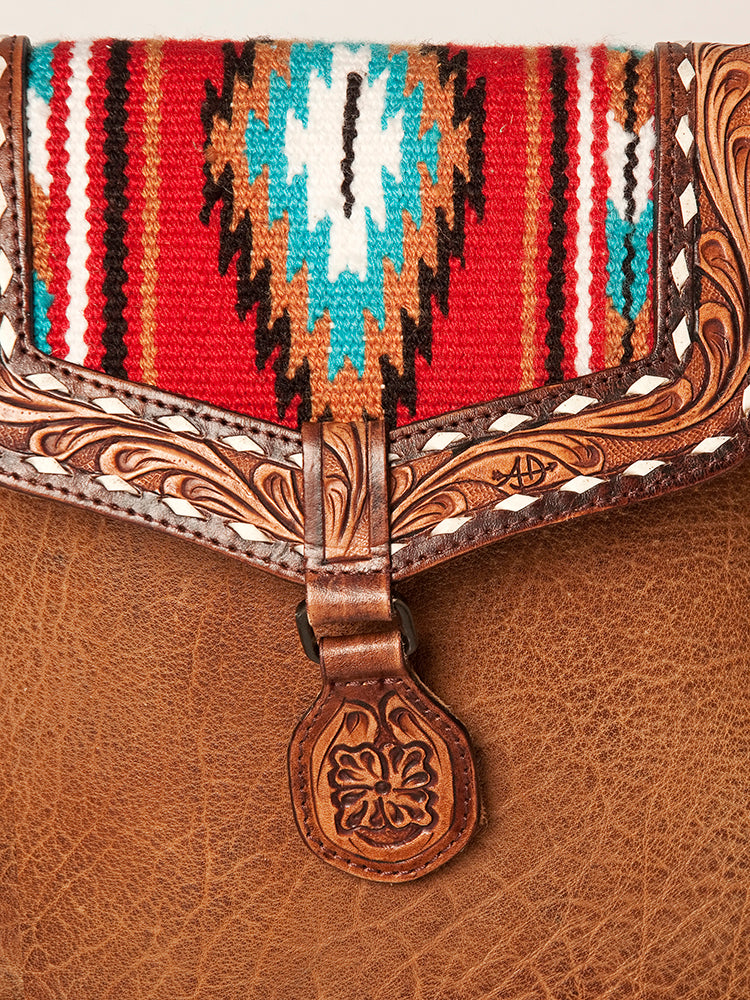 American Darling Cross Body Hand Tooled Saddle Blanket Genuine Leather women bag western handbag purse