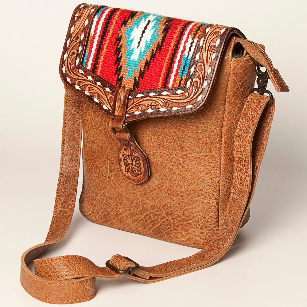 American Darling Cross Body Hand Tooled Saddle Blanket Genuine Leather women bag western handbag purse