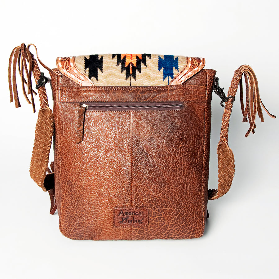 American Darling Messenger Saddle Blanket Hand Tooled Genuine Leather women bag western handbag purse