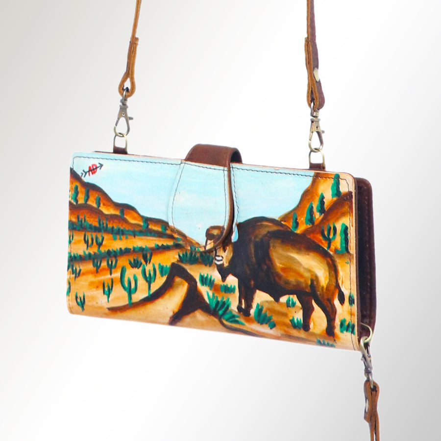American Darling Hand-Painted Western Leather Small Cross body Bag - Uhorse