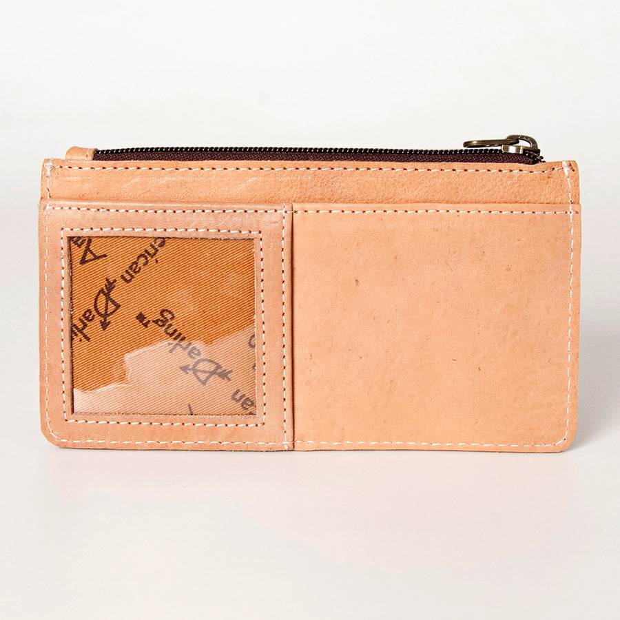 American Darling Card-Holder, Genuine Full Grain Vegetable Tanned Leather, Slim Western Travel Wallet,