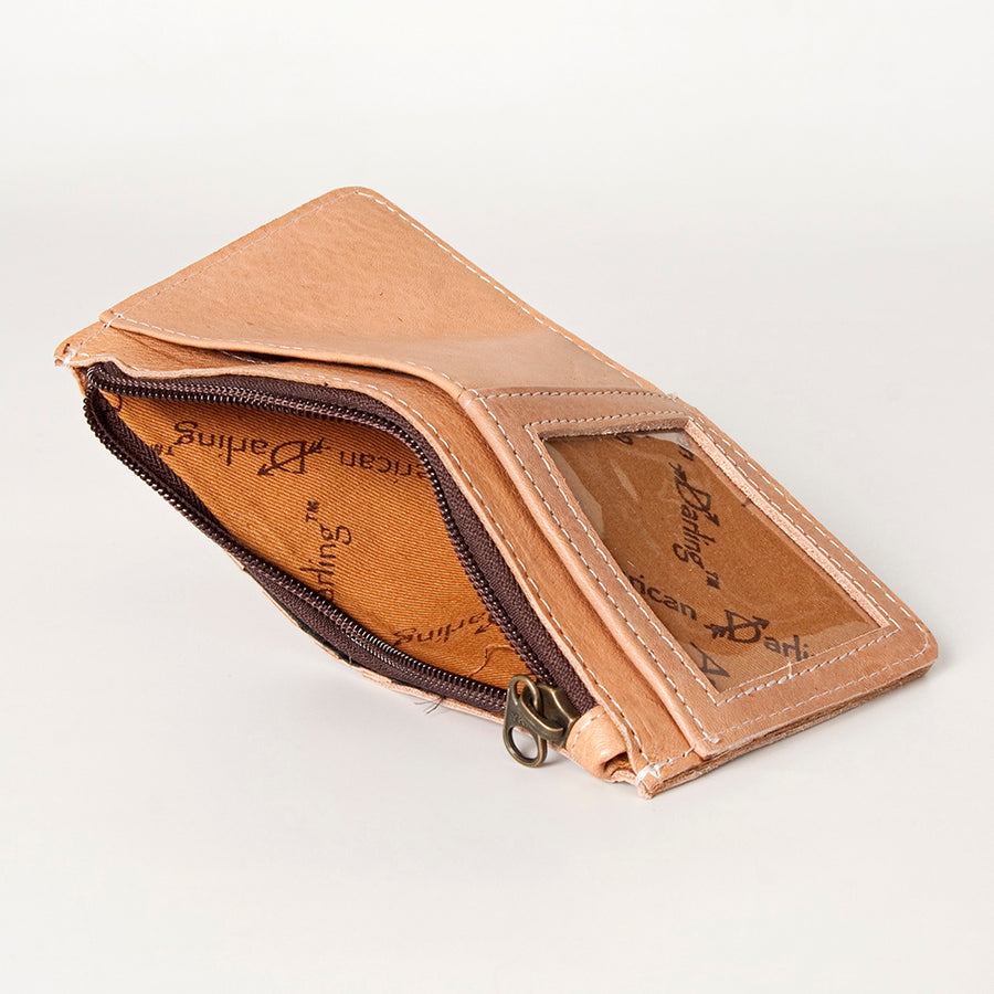 American Darling Card-Holder, Genuine Full Grain Vegetable Tanned Leather, Slim Western Travel Wallet,