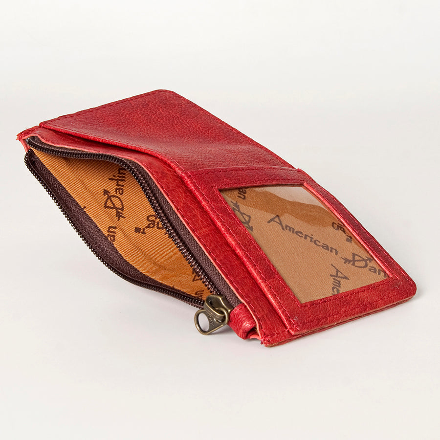 American Darling Card-Holder, Genuine Full Grain Vegetable Tanned Leather, Slim Western Travel Wallet,