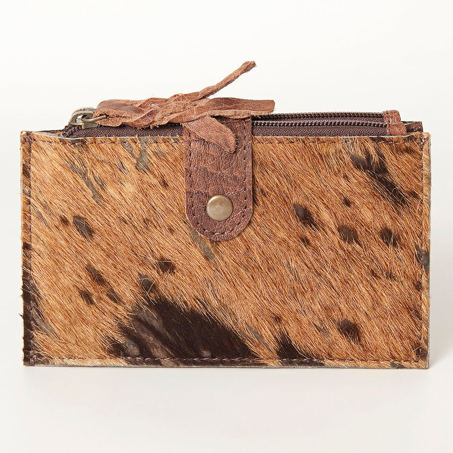 American Darling Card-Holder, Genuine Hair-On Cowhide & Full Grain Leather, Slim Western Travel Wallet
