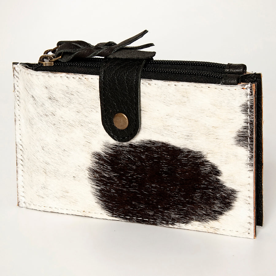 American Darling Handcrafted Leather Card-Holder with Authentic Hair-On Cowhide - Uhorse