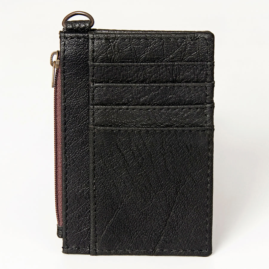 American Darling Card-Holder, Genuine Full Grain Vegetable Tanned Leather, Slim Western Minimalist Wallet, 3in X 5in