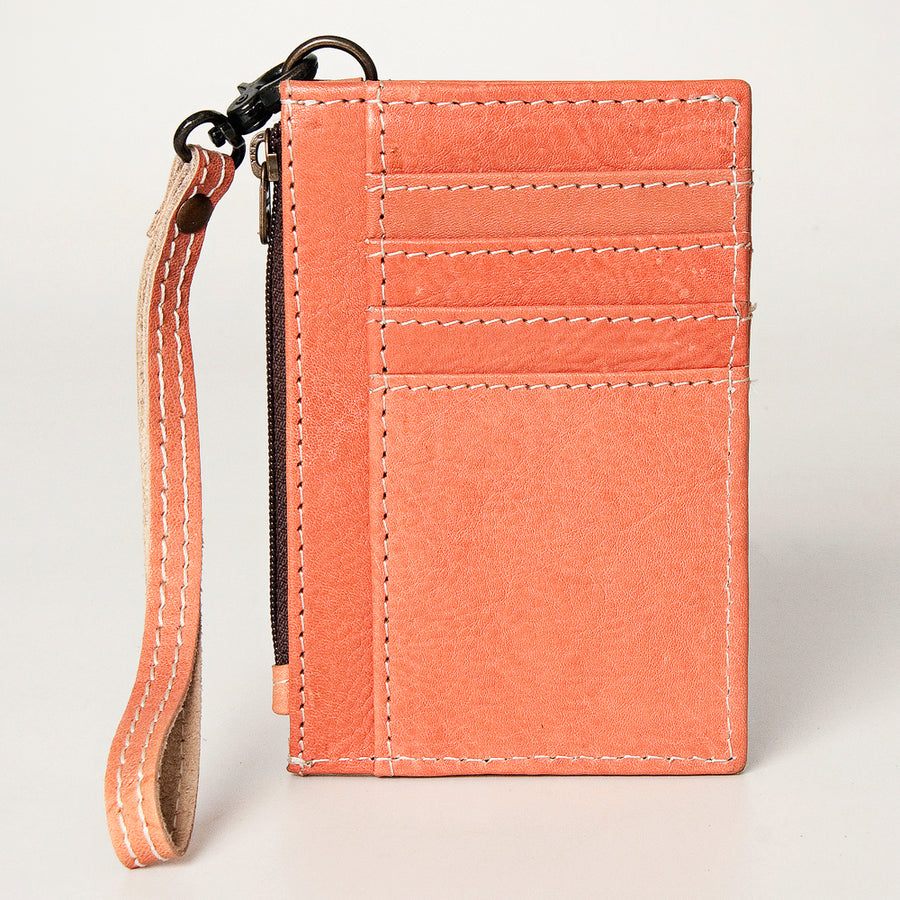 American Darling Card-Holder, Genuine Full Grain Vegetable Tanned Leather, Slim Western Minimalist Wallet, 3in X 5in