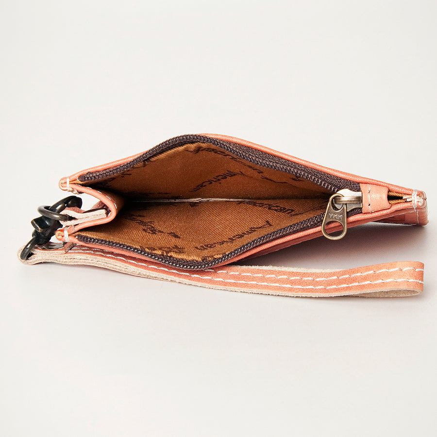 American Darling Card-Holder, Genuine Full Grain Vegetable Tanned Leather, Slim Western Minimalist Wallet, 3in X 5in