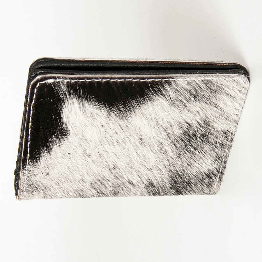 American Darling Card-Holder, Genuine Hair-On Cowhide & Full Grain Leather, Slim Western Travel Wallet