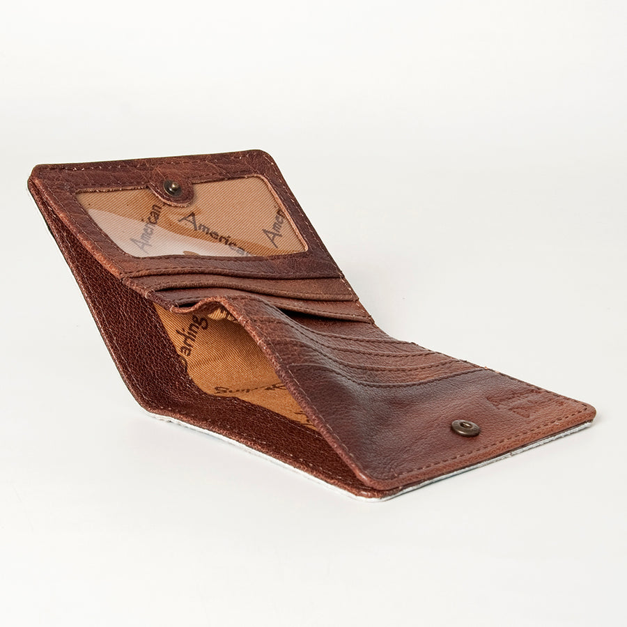 American Darling Card-Holder, Genuine Hair-On Cowhide & Full Grain Leather, Slim Western Travel Wallet