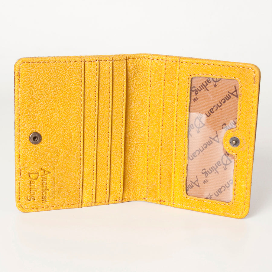American Darling Card-Holder, Genuine Hair-On Cowhide & Full Grain Leather, Slim Western Travel Wallet
