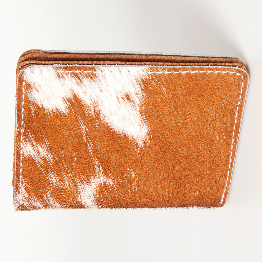 American Darling Card-Holder, Genuine Hair-On Cowhide & Full Grain Leather, Slim Western Travel Wallet
