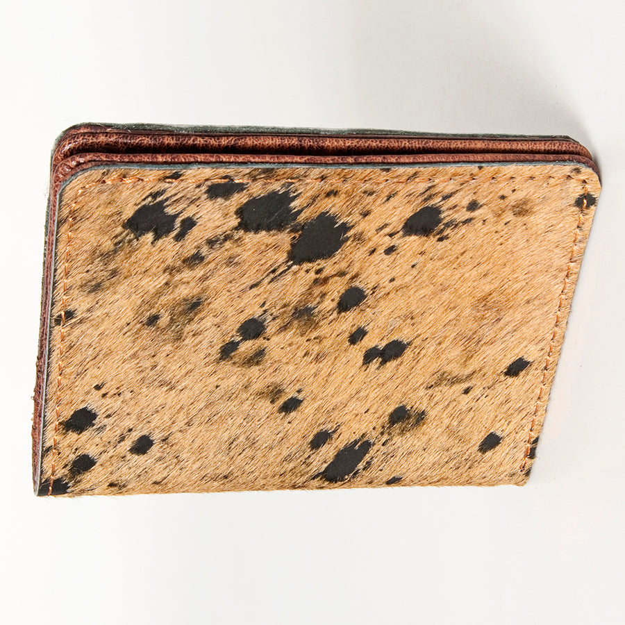 American Darling Card-Holder, Genuine Hair-On Cowhide & Full Grain Leather, Slim Western Travel Wallet