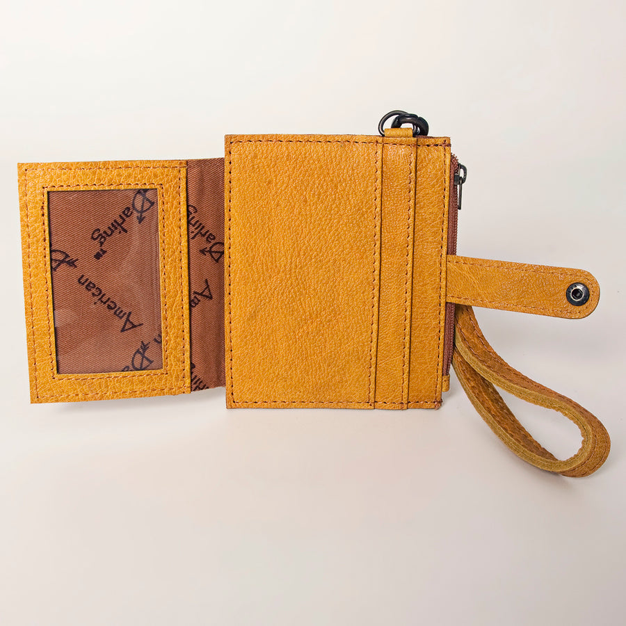 American Darling Card-Holder, Genuine Full Grain Vegetable Tanned Leather, Slim Western Minimalist Wallet
