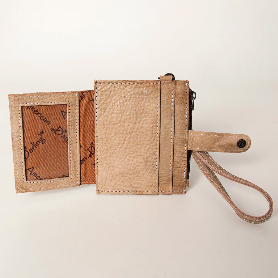American Darling Card-Holder, Genuine Full Grain Vegetable Tanned Leather, Slim Western Minimalist Wallet