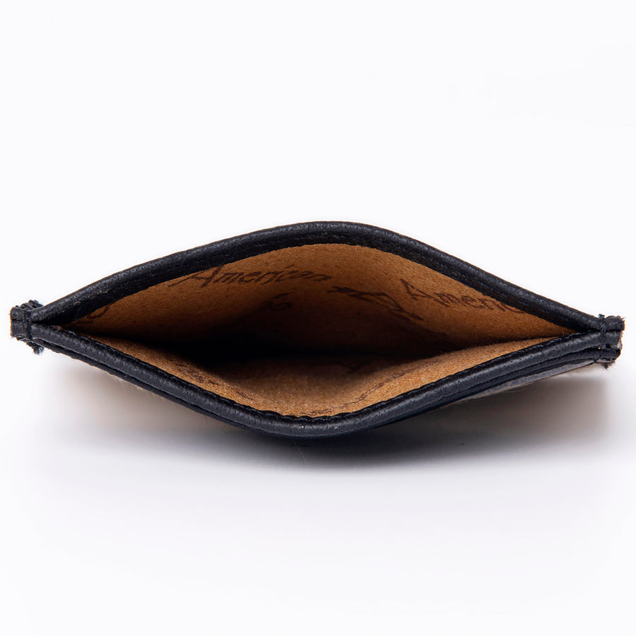 American Darling Card-Holder, Genuine Full Grain Vegetable Tanned Leather, Slim Western Minimalist Wallet