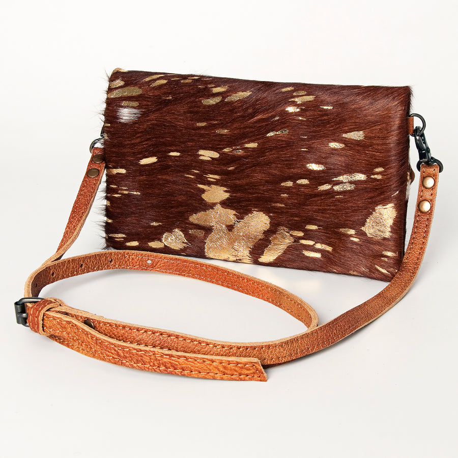 American Darling Handcrafted Leather Small Cross body Bag with Hair-On Cowhide - Uhorse