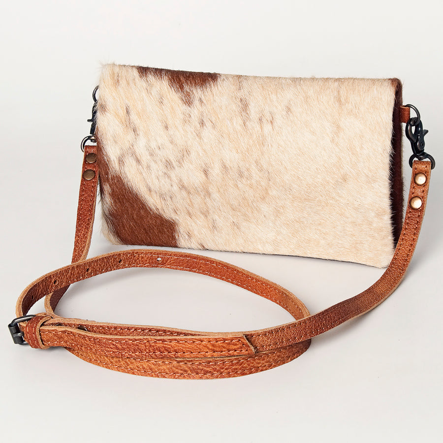 American Darling Handcrafted Leather Small Cross body Bag with Hair-On Cowhide - Uhorse