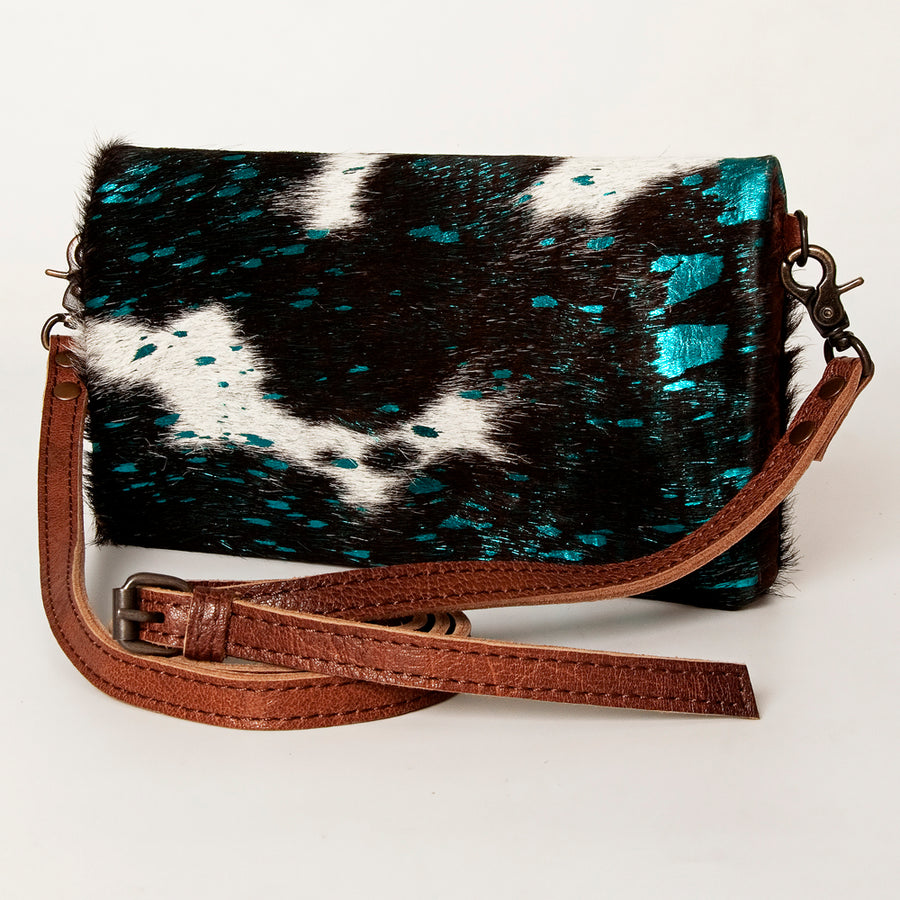 American Darling Handcrafted Leather Small Cross body Bag with Hair-On Cowhide - Uhorse