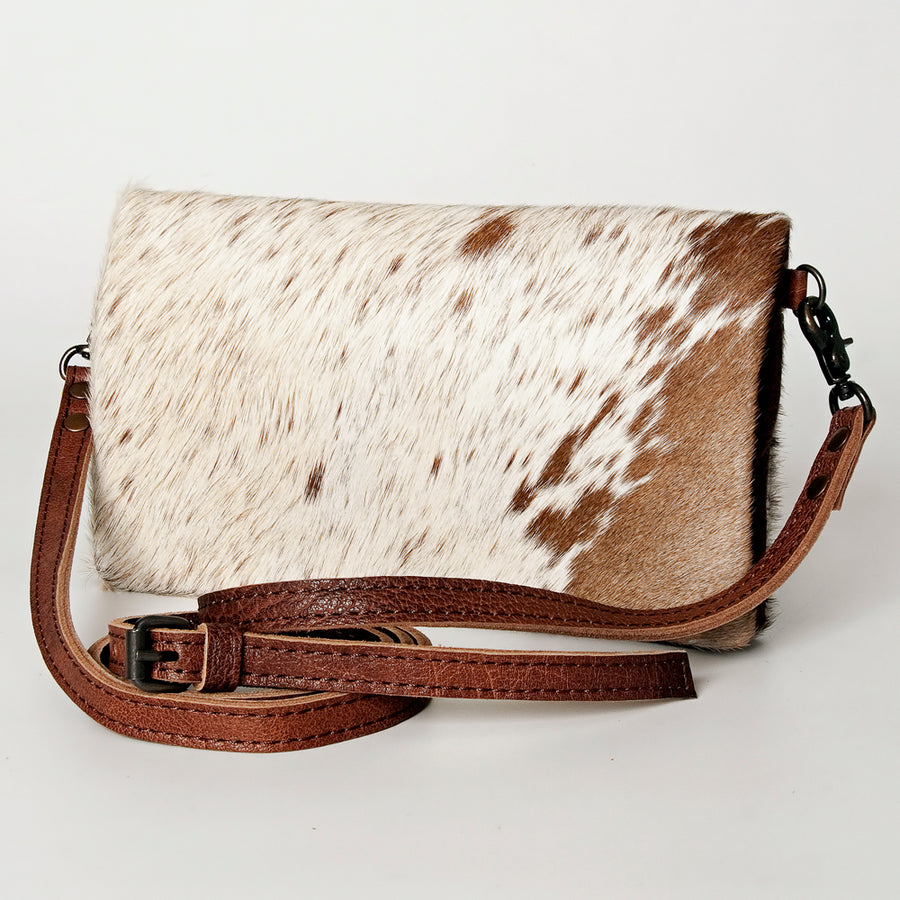American Darling Handcrafted Leather Small Cross body Bag with Hair-On Cowhide - Uhorse