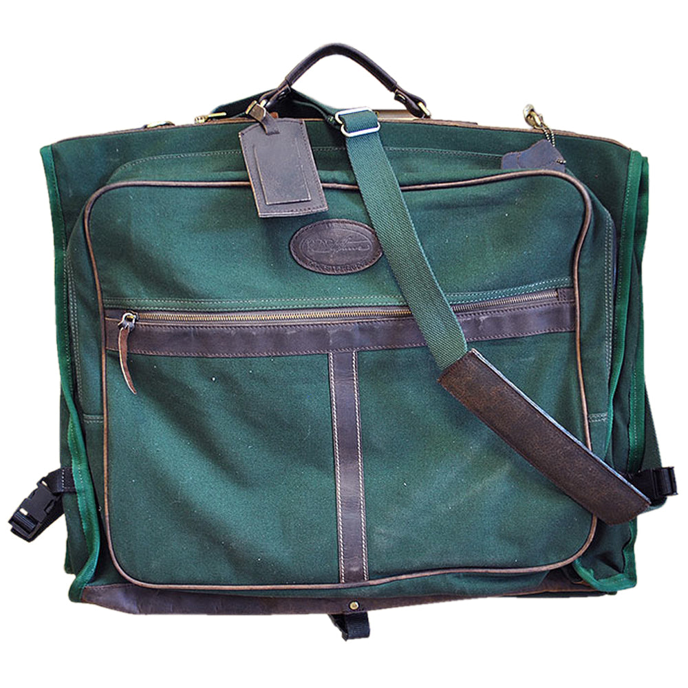 24“W x 20“H x 8“D Garment Bag  Leather Canvas Large