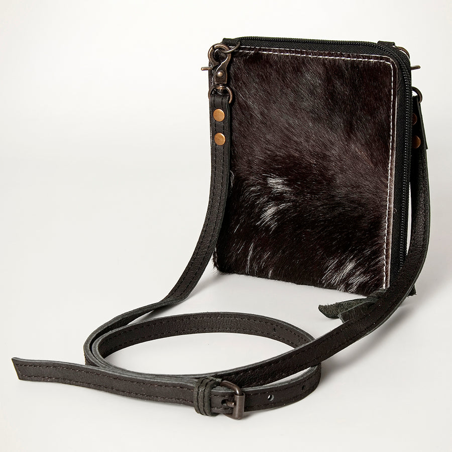 American Darling Handcrafted Leather Cross body Bag with Hair-On Cowhide - Uhorse
