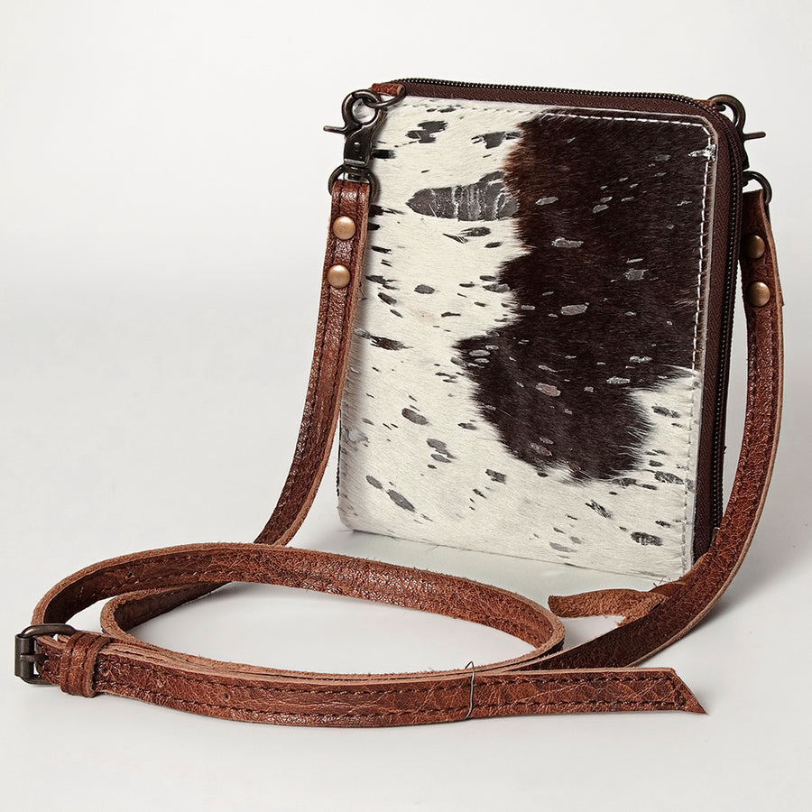 American Darling Handcrafted Leather Cross body Bag with Hair-On Cowhide - Uhorse