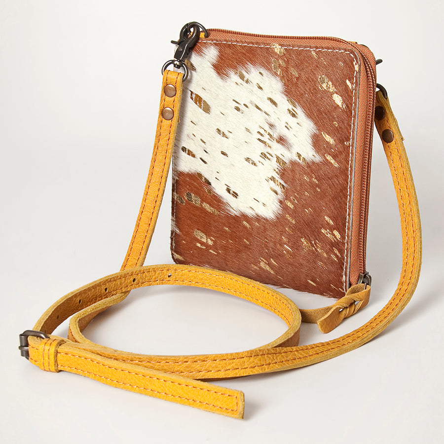 American Darling Handcrafted Leather Cross body Bag with Hair-On Cowhide - Uhorse