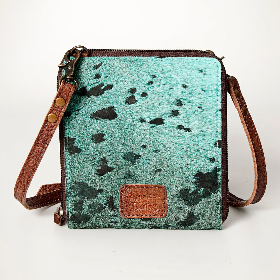 American Darling Cross body Bag, Hair-On Cowhide & Genuine Full Grain Leather, Western Shoulder Purse, 6in (H) X 6in (W)