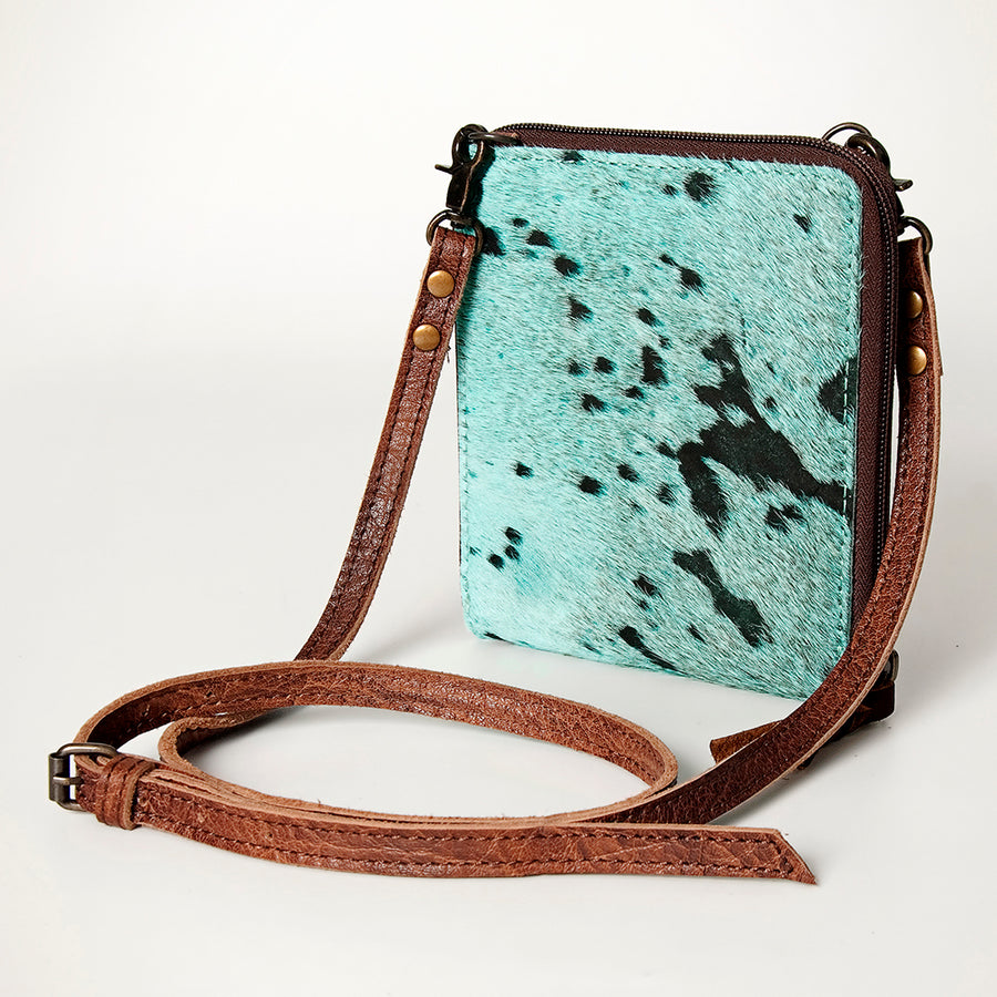 American Darling Handcrafted Leather Cross body Bag with Hair-On Cowhide - Uhorse