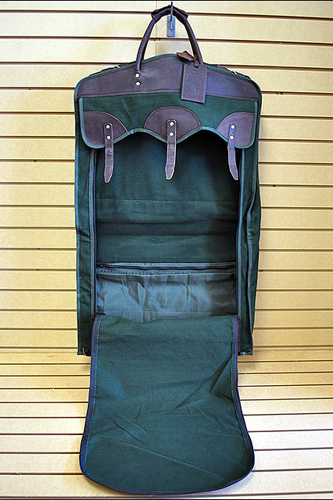 23“W x 20“H x 7“D Garment Bag Leather Canvas Regular Size