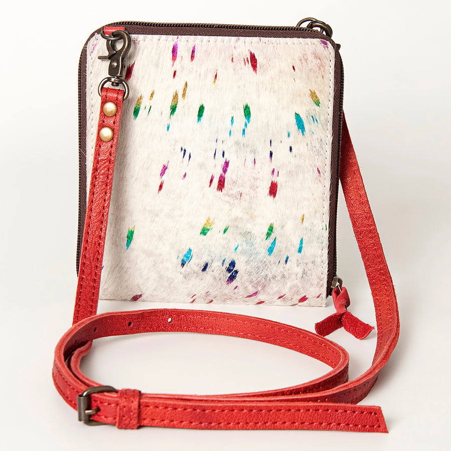 American Darling Cross body Bag, Hair-On Cowhide & Genuine Full Grain Leather, Western Shoulder Purse, 6in (H) X 6in (W)
