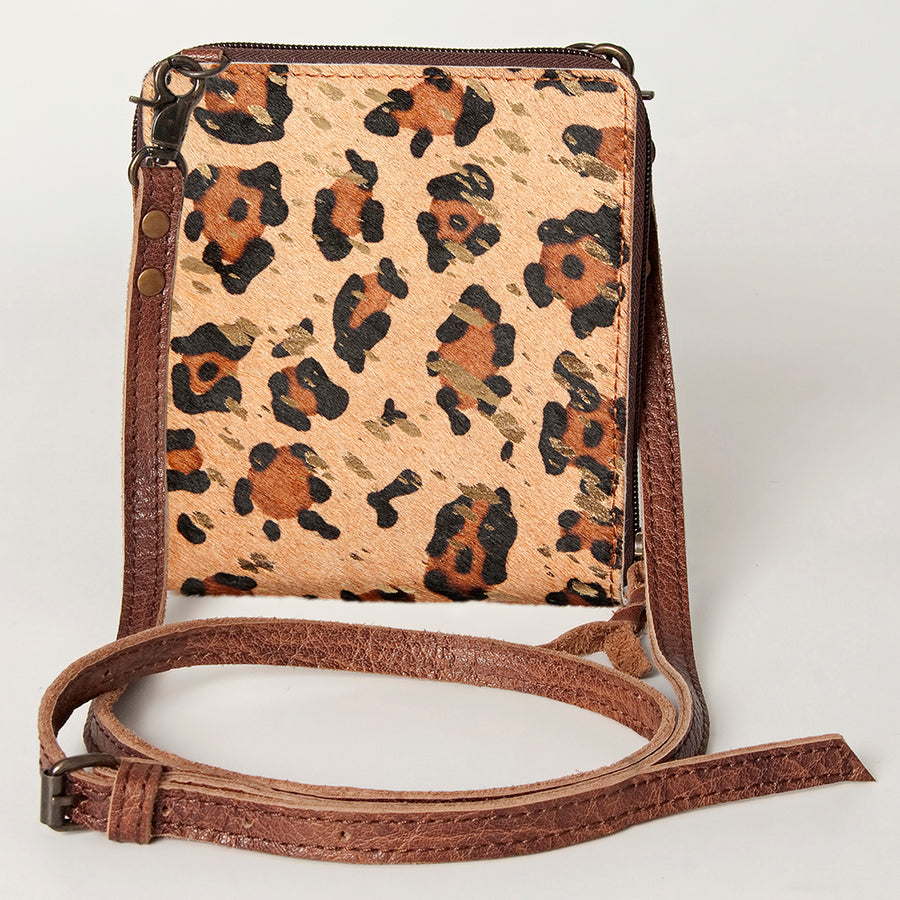 American Darling Cross body Bag, Hair-On Cowhide & Genuine Full Grain Leather, Western Shoulder Purse, 6in (H) X 6in (W)