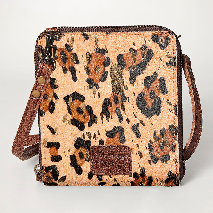 American Darling Cross body Bag, Hair-On Cowhide & Genuine Full Grain Leather, Western Shoulder Purse, 6in (H) X 6in (W)